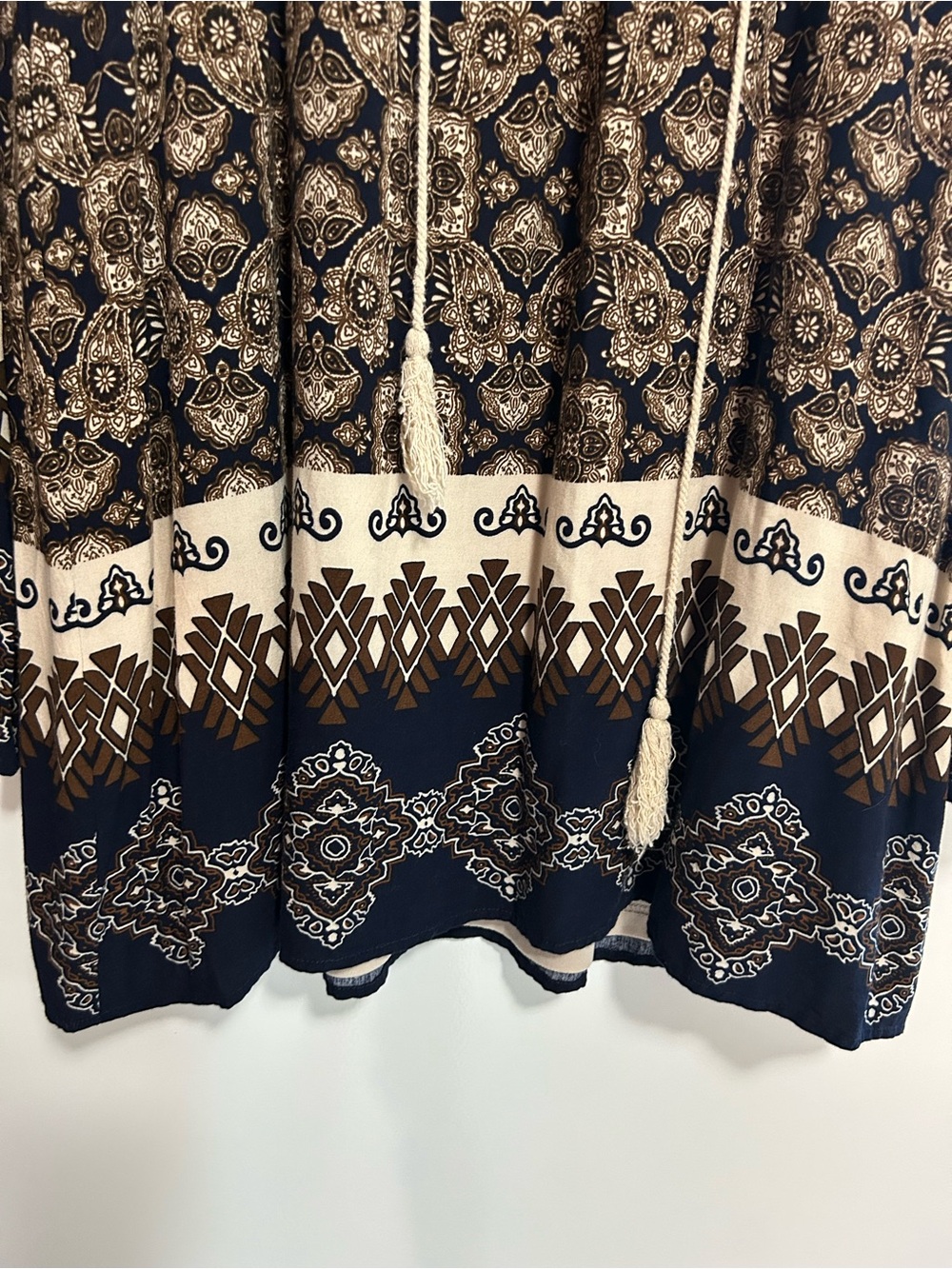 Anthropologie Blu Pepper Paisley Flowy Loose Blouse flare sleeve bohemian boho M - Picture 7 of 13